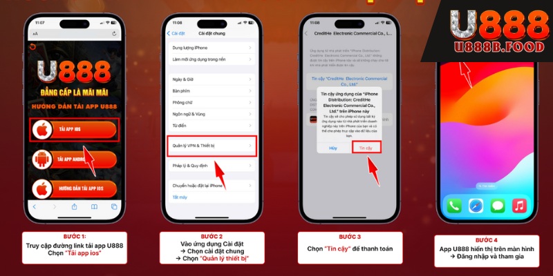 Cài tải app U888 cho IOS